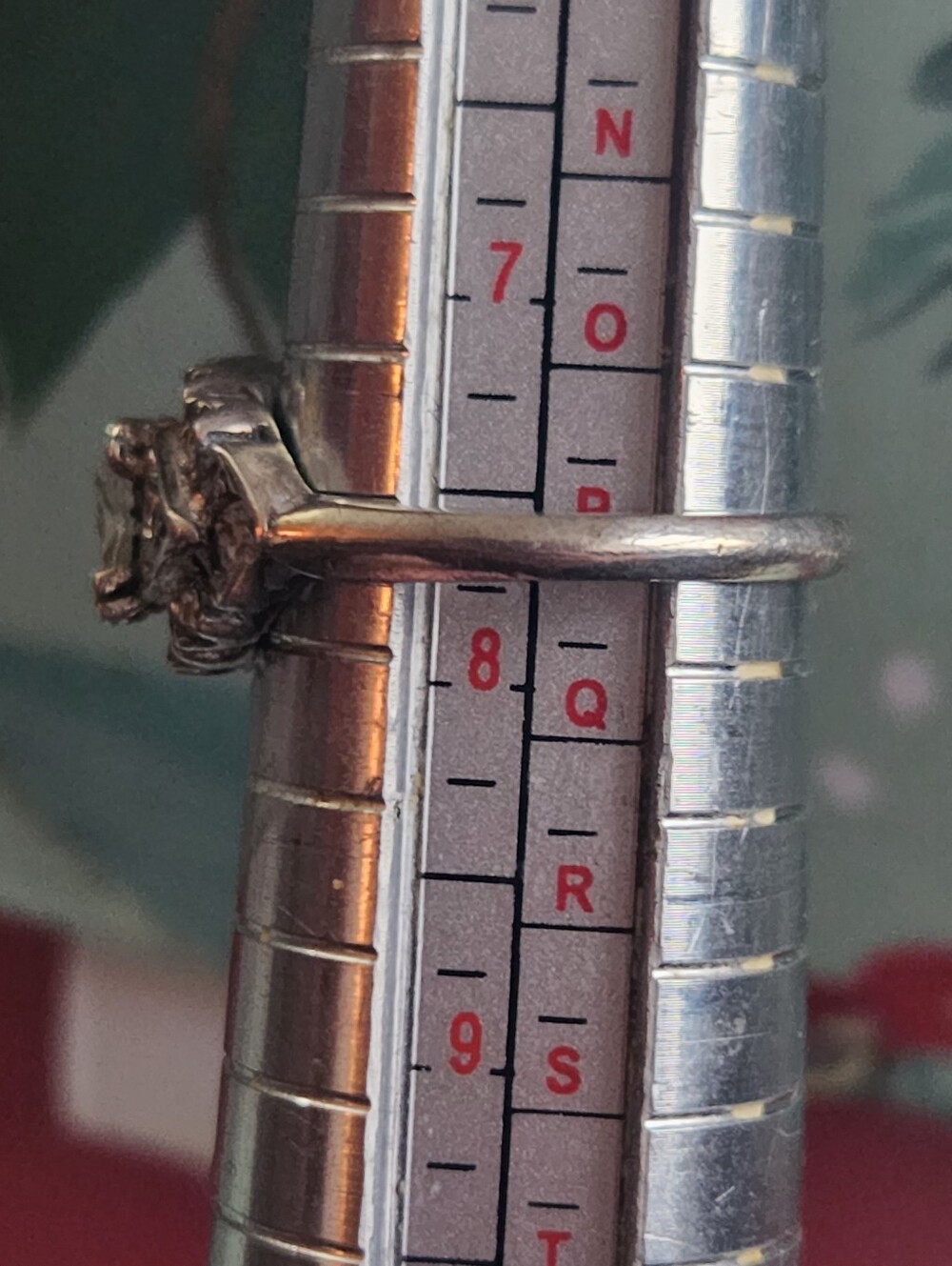 Vintage Art Deco Sterling Silver Navette Rhinestone Cocktail Ring Size 7.5
